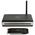 BUNDLE D-LINK DKT-110 ROUTER+ ACCESS POINT SWITCH 4P + CLIENT WIRELESS USB (no modem)