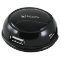 HUB USB 2.0 ATLANTIS TRAVELHUB 200 P014-GH905-B 4 Porteﾸ Black