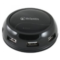 HUB USB 2.0 ATLANTIS DESKTOP 7 P014-GH902-B 7 Porteﾸ Alimentatore AC in dotazioneﾸ Black