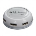 HUB USB 2.0 ATLANTIS DESKTOP 7  P014-GH902-W 7 Porteﾸ Alimentatore AC in dotazioneﾸ White