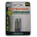 BATTERIE RICARICABILI MATSUYAMA HZ011 2xMINISTILO "AAA" Ni-MH 900 mAhﾸ 1ﾸ2 Volt
