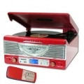 GIRADISCHI + RADIO + SD/USB ENCODER NILOX SPEAKER INTEGRATIﾸ ROSSO