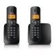 TELEFONO PHILIPS CORDLESS CD1802B/23 DUO Display Alfanumerico Identificativo Chiamate 10 Suonerie 50 Nominativi in Rubrica