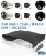 Kit DVR 4 ch MPEG4 LAN + 2 dome 3,6mm + 2 CCD 1/4 3,6mm+ 4 CAVI