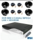 Kit DVR 4 ch MPEG4 LAN / USB + 4 ccd dome 3,6mm + 4 cavo 30mt