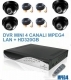 Kit DVR 4 ch MPEG4 LAN / USB + 4 ccd dome 3,6mm + 4 cavo 30mt