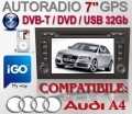 Autoradio Digitale 7" AUDI A4 Navigatore GPS TMC DVD USB Garanzia e Assistenza 24 Mesi Diretta Del Produttore