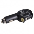 ALIMENTATORE USB DA AUTO 3A CON DOPPIA USCITA
