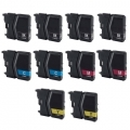 Kit 10 cartucce compatibile Brother LC 985 DCP J125 J315W J515W J265W J415W MFC J220 J410