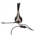 CUFFIA CON MICROFONO ATLANTIS P003-VA5100-G con finitura in ABS ed inserto grigio canna di fucile