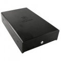 BOX ESTERNO ATLANTIS USB 2.0 x STORAGE 3ﾸ5" ALLUMINIO HDD SATA II + tasto e software per BACKUP rapidoﾸ NERO SATINATO