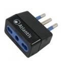 RIDUTTORE ATLANTIS P011-SL1031-Bﾸ Riduttore di corrente per spine da 16A (grande) a 10A (piccolo). Colore Nero