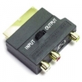 ADATTATORE SCART- RCA - S/VHS  CON SWITCHﾸ INTERRUTTORE GOLD