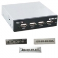 HUB NILOX USB 2.0 INTERNO 3ﾸ5" 4 PORTE FRONTALINI INTERCAMBIABILI (NERO BIANCO SILVER)