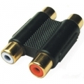 ADATTATORE DOPPIO RCA F / Fﾸ DORATO