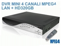 Dvr compatto 4 canali mpeg + porta lan + hd 320Gb