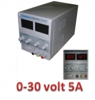 Alimentatore da banco autoprotetto 0-30V 5A con display