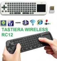 MINI TASTIERA WIRELESS RC12 CON TOUCHPAD PER MINI PC ANDROID TV BOX MOUSE PAD