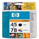 INK HP SA308AE Conf. Multipack 2 Cartucce N.45/78 X DJ1180C DJ1220c DJ1280 DJ3810 DJ3816 DJ3820 DJ3822 DJ6122 DJ6127 DJ916c