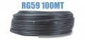 Cavo coassiale RG59 con schermatura in rame nero matassa 100mt