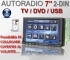 Autoradio Digitale 2 Din 7" LCD Touchscreen Bluetooth DVD USB SD Garanzia e Assistenza 24 Mesi Diretta Del Produttore