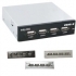 HUB NILOX USB 2.0 INTERNO 3ﾸ5" 4 PORTE FRONTALINI INTERCAMBIABILI (NERO BIANCO SILVER)