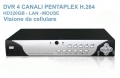 DVR H.264 4 canali HD 320GB LAN / MOUSE visione da cellulare