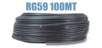 Cavo coassiale RG59 con schermatura in rame nero matassa 100mt